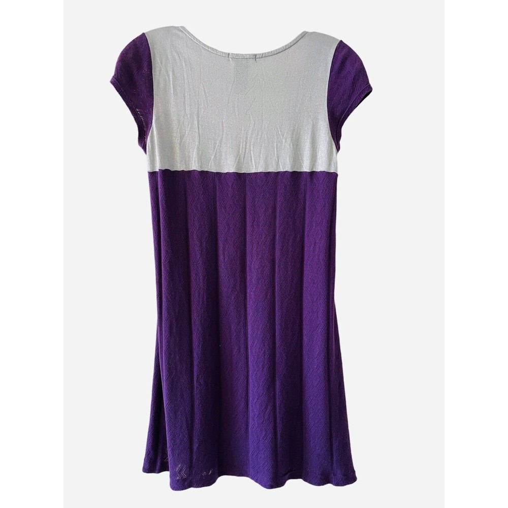 Custo Barcelona Babydoll Silk & Knit Dress Sz 2 Sequin Hawaiian Girl July 4th S - Picture 4 of 6